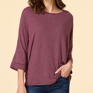 NWT Maroon Oversized Striped Top